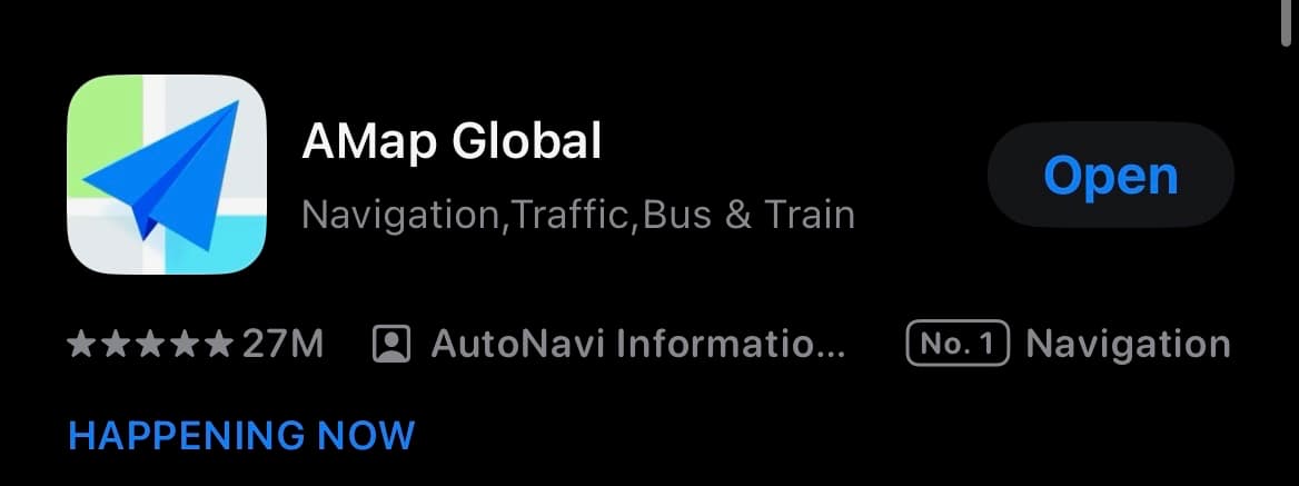 AMap Global app in App Store search results